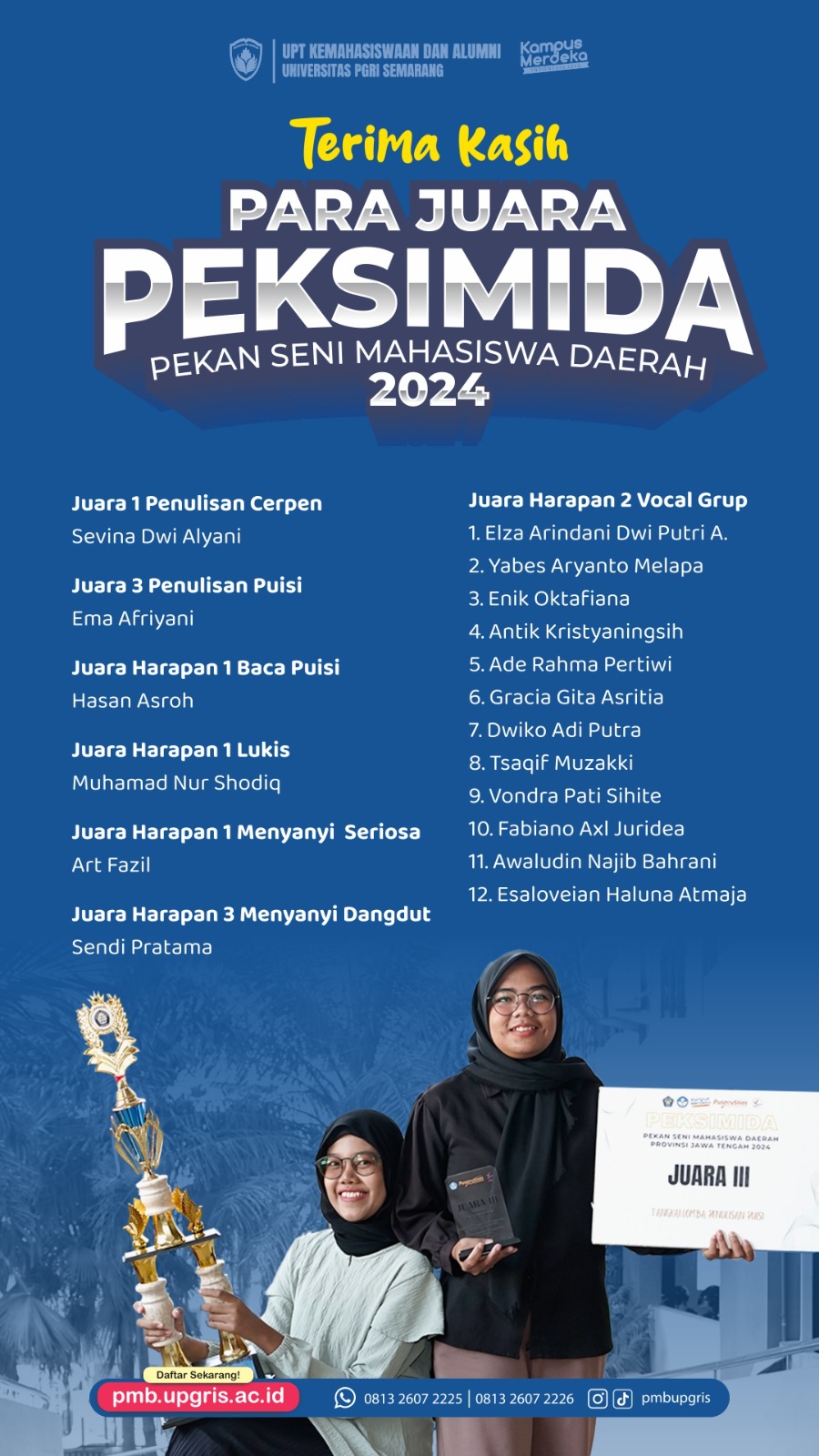 Terima Kasih Para Juara PEKSIMIDA Tahun 2024